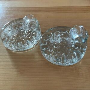 MCM Svend Jensen Danish Elegant Glass Candle Holders